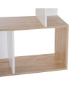 HOMCOM Bibliothèque étagère Meuble de Rangement Design Contemporain en S 5 étagères 60L x 24l x 185H cm Coloris chêne Blanc