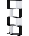 HOMCOM Bibliothèque étagère Meuble de Rangement Design Contemporain en S 5 étagères 60L x 24l x 185H cm Coloris chêne Blanc