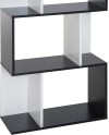 HOMCOM Bibliothèque étagère Meuble de Rangement Design Contemporain en S 5 étagères 60L x 24l x 185H cm Coloris chêne Blanc