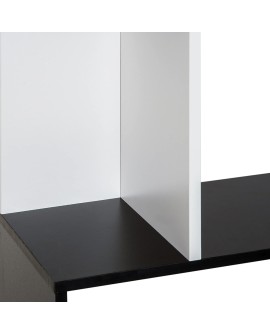HOMCOM Bibliothèque étagère Meuble de Rangement Design Contemporain en S 5 étagères 60L x 24l x 185H cm Coloris chêne Blanc