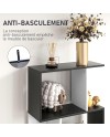 HOMCOM Bibliothèque étagère Meuble de Rangement Design Contemporain en S 5 étagères 60L x 24l x 185H cm Coloris chêne Blanc