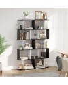 HOMCOM Bibliothèque étagère Meuble de Rangement Design Contemporain en S 5 étagères 60L x 24l x 185H cm Coloris chêne Blanc