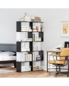 HOMCOM Bibliothèque étagère Meuble de Rangement Design Contemporain en S 5 étagères 60L x 24l x 185H cm Coloris chêne Blanc