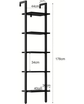 YMYNY Étagère Échelle, Bibliothèque 5 Niveaux, Meuble de Rangement pour Livres, Décorations, Étagère Murale Flottante