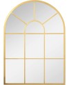 HOMCOM Miroir Mural arqué 70 x 50 cm, Miroir verrière Arche Style Industriel, Miroir de fenêtre arqué avec Cadre métallique,