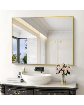 KOCUUY Miroir sur Pied Arqué, 161 x 52 cm Grand Miroir Mural avec Cadre en Aluminium Doré à Suspendre, à Poser, à Appuyer, pour