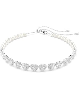 Swarovski Choker Tennis Ariana Grande x, Tailles variées, Cœur, Blanc, Métal rhodié