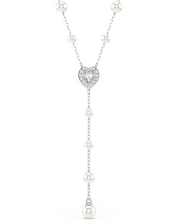 Swarovski Collier en Y Ariana Grande x, Tailles variées, Cœur, Blanc, Métal rhodié