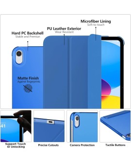 MoKo Coque pour iPad 10ème Génération 10,9 Pouces en 2022, Étui Mince en PC Translucide pour iPad 10ème Gén, iPad 10 Housse