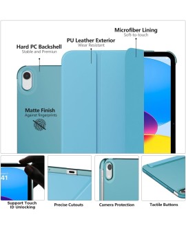 MoKo Coque pour iPad 10ème Génération 10,9 Pouces en 2022, Étui Mince en PC Translucide pour iPad 10ème Gén, iPad 10 Housse