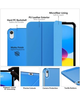 MoKo Coque pour iPad 10ème Génération 10,9 Pouces en 2022, Étui Mince en PC Translucide pour iPad 10ème Gén, iPad 10 Housse