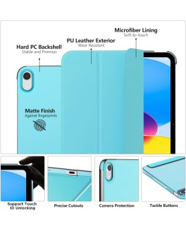 MoKo Coque pour iPad 10ème Génération 10,9 Pouces en 2022, Étui Mince en PC Translucide pour iPad 10ème Gén, iPad 10 Housse