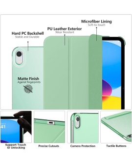 MoKo Coque pour iPad 10ème Génération 10,9 Pouces en 2022, Étui Mince en PC Translucide pour iPad 10ème Gén, iPad 10 Housse