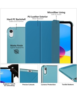 MoKo Coque pour iPad 10ème Génération 10,9 Pouces en 2022, Étui Mince en PC Translucide pour iPad 10ème Gén, iPad 10 Housse