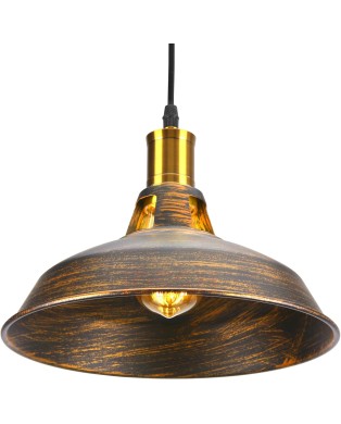 iDEGU Lot de 2 Suspension Luminaire Industrielle, 27CM Rétro Lustre Plafonnier en Métal E27 Éclairage de Plafond Vintage Lampe