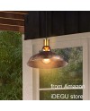 iDEGU Lot de 2 Suspension Luminaire Industrielle, 27CM Rétro Lustre Plafonnier en Métal E27 Éclairage de Plafond Vintage Lampe