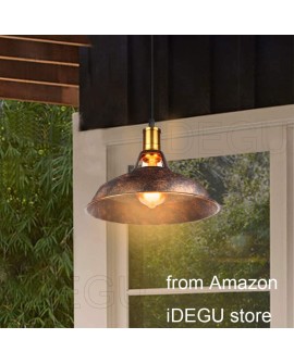 iDEGU Lot de 2 Suspension Luminaire Industrielle, 27CM Rétro Lustre Plafonnier en Métal E27 Éclairage de Plafond Vintage Lampe