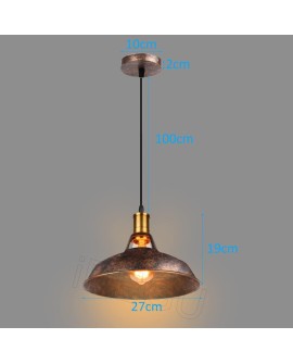 iDEGU Lot de 2 Suspension Luminaire Industrielle, 27CM Rétro Lustre Plafonnier en Métal E27 Éclairage de Plafond Vintage Lampe