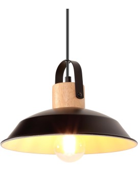 iDEGU Lot de 2 Suspension Luminaire Industrielle, 27CM Rétro Lustre Plafonnier en Métal E27 Éclairage de Plafond Vintage Lampe