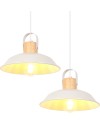 iDEGU Lot de 2 Suspension Luminaire Industrielle, 27CM Rétro Lustre Plafonnier en Métal E27 Éclairage de Plafond Vintage Lampe