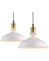 iDEGU Lot de 2 Suspension Luminaire Industrielle, 27CM Rétro Lustre Plafonnier en Métal E27 Éclairage de Plafond Vintage Lampe