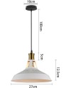 iDEGU Lot de 2 Suspension Luminaire Industrielle, 27CM Rétro Lustre Plafonnier en Métal E27 Éclairage de Plafond Vintage Lampe