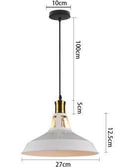 iDEGU Lot de 2 Suspension Luminaire Industrielle, 27CM Rétro Lustre Plafonnier en Métal E27 Éclairage de Plafond Vintage Lampe