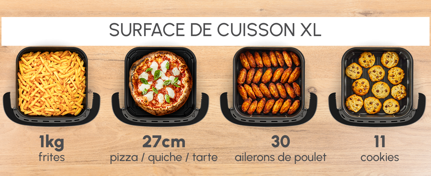 Très grande surface de cuisson